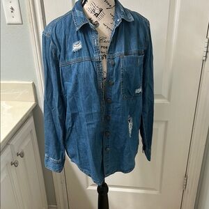 Cotton On Blue Lightweight Shirt Jacket